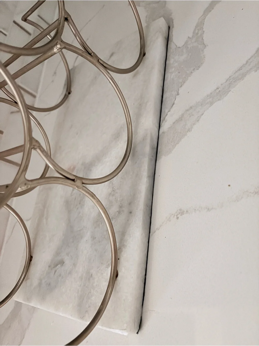 Anthropologie Gold and Marble Wine Rack Large